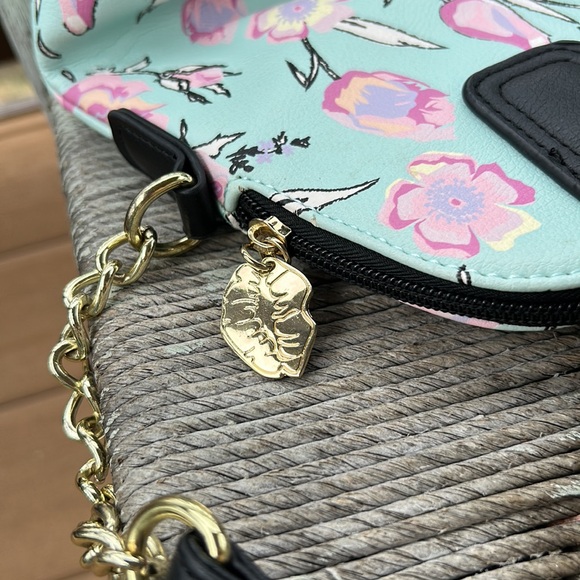 Luv Betsey by Betsey Johnson Mint & Pink Floral Satchel Purse 👛 👄 - Picture 6 of 14